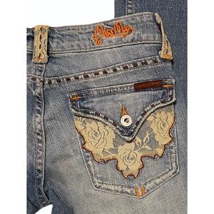 Miss Me Vintage Lace Pockets Jeans